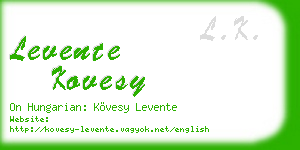levente kovesy business card